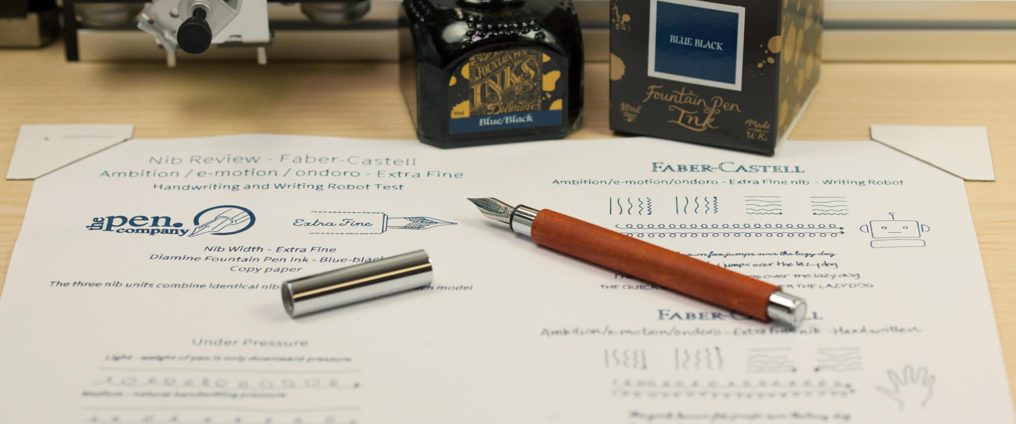 Faber-Castell with Diamine ink and writing robot