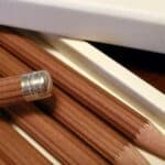 Brown Graf von Faber-Castell No.III desk pencils with silver ferrules in a white box