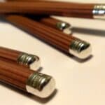 Brown Graf von Faber-Castell No.III desk pencils with silver metal caps on wooden barrels