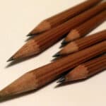 Brown Graf von Faber-Castell No.III desk pencils with hexagonal wooden barrels and sharpened tips