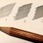 Brown Graf von Faber-Castell No.III desk pencil with graphite shading samples on paper