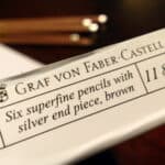 Graf von Faber-Castell No.III brown desk pencils with silver end pieces in packaging box