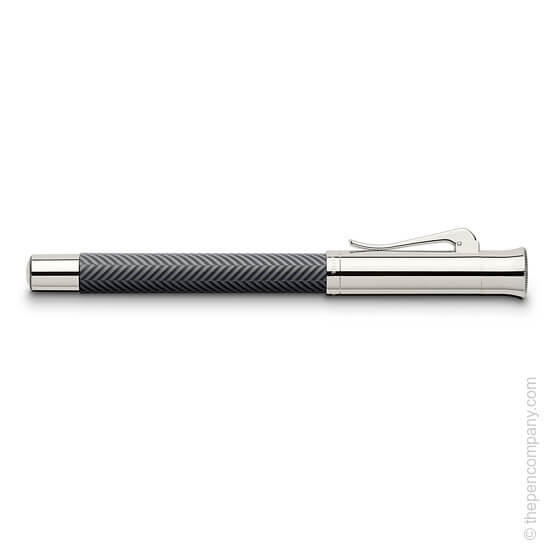 Graf von Faber-Castell luxury pen with textured black barrel and silver clip and accents