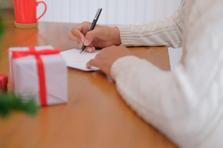 Writing Christmas cards