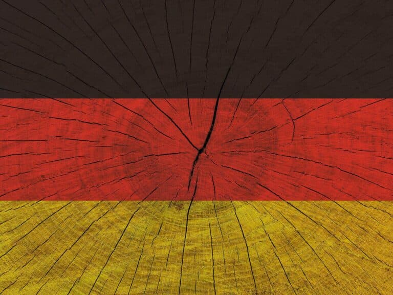 German flag on wood