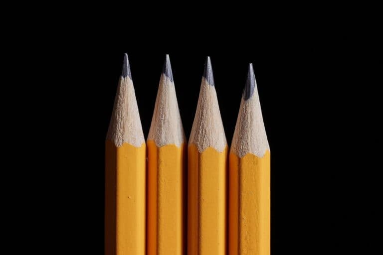 A bunch of pencils isolated on black background