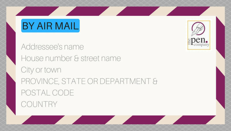Addressed envelope for abroad
