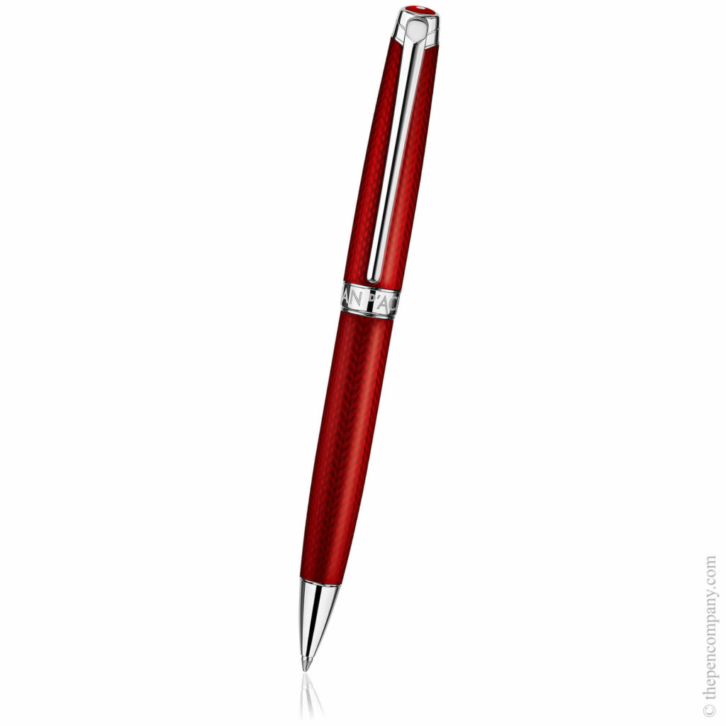 The Caran d'Ache Léman ballpoint pen in Rouge Carmin