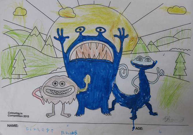 Finley Rhodes – Age 4 – Colouring Competition Entry