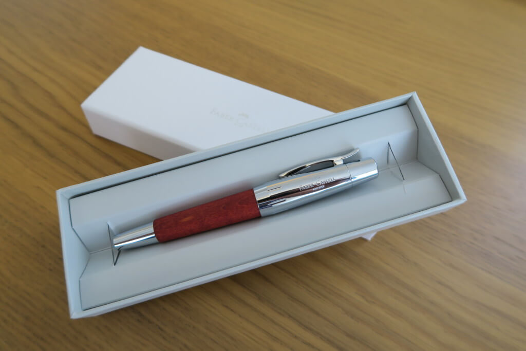 The Faber-Castell E-Motion fountain pen in brown - boxed