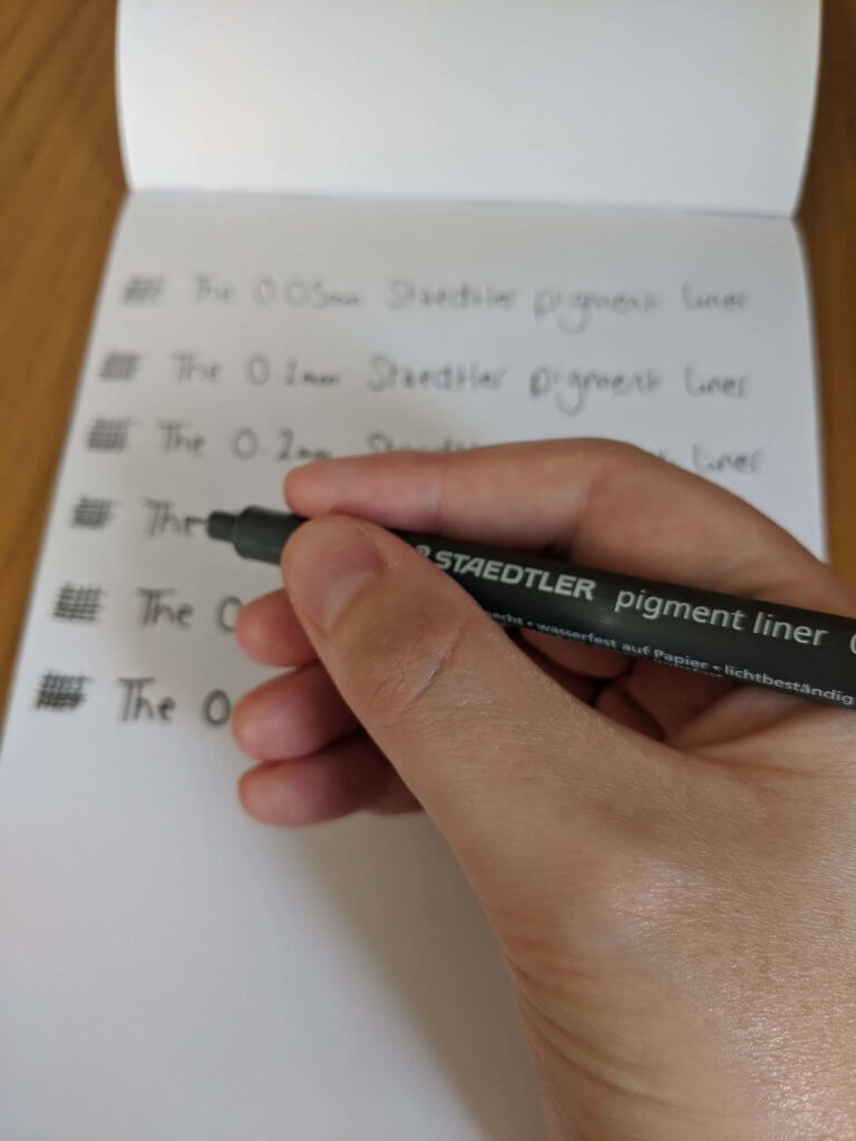 Writing with a Staedtler Pigment Liner