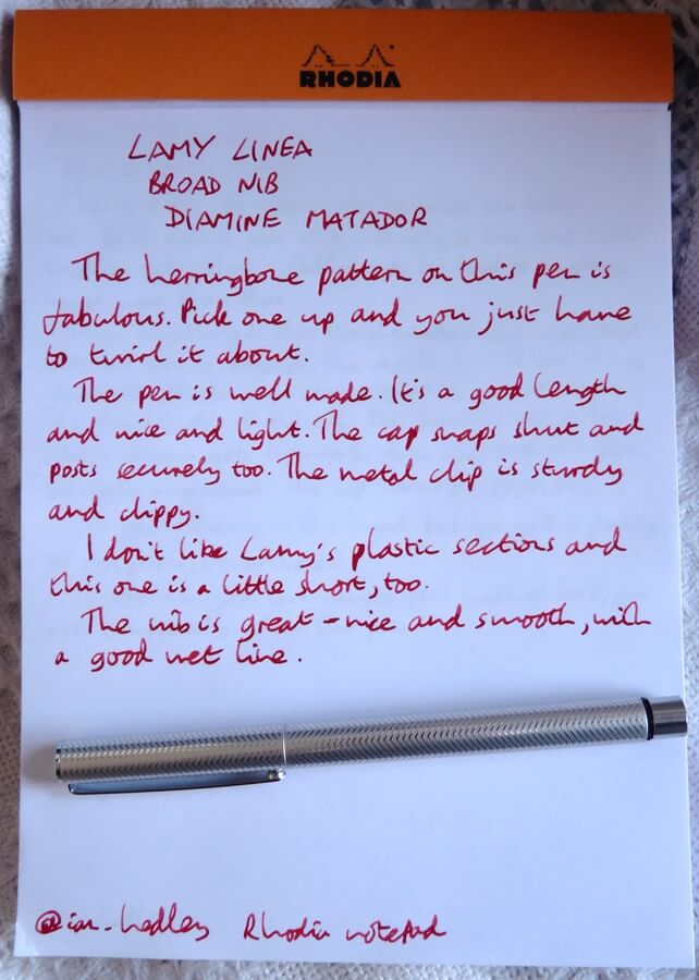 Lamy Linea handwritten review