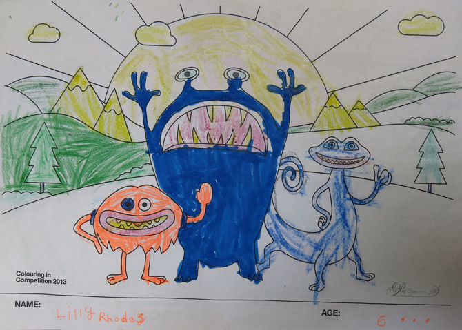 Lily Rhodes – Age 6 – Colouring Competition Entry