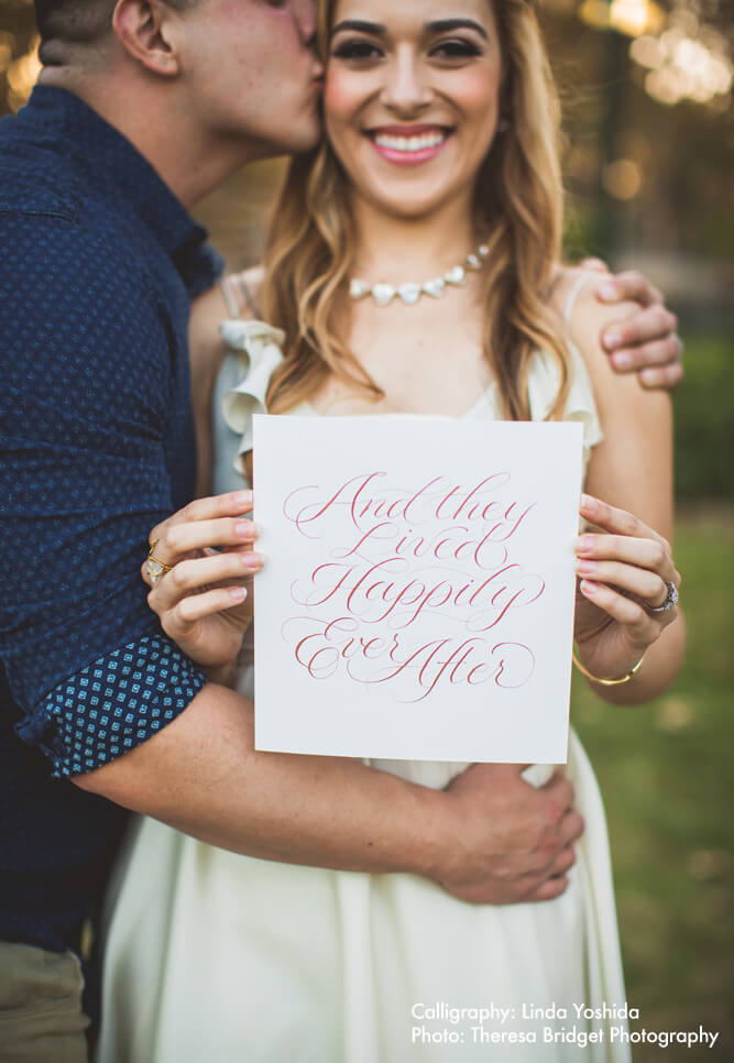 A wedding photo shoot featuring Linda's work.