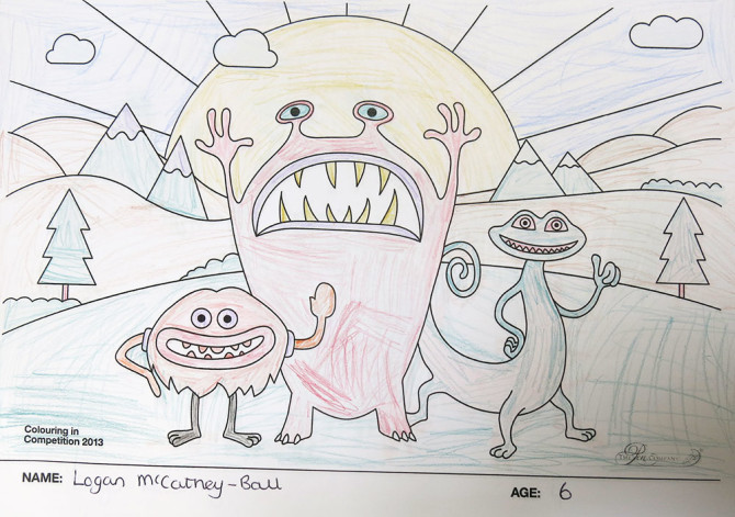 Logan McCathy-Ball – Age 6 – Colouring Competition Entry