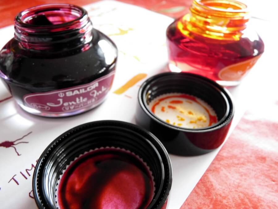 Sailor Jentle Grenade and Apricot ink reviews