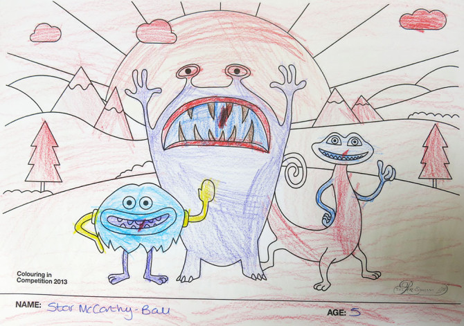 Star McCathy-Ball – Age 5 – Colouring Competition Entry