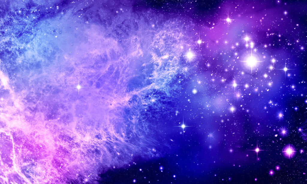space in purple tones
