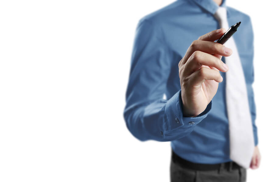 Man holding a pen