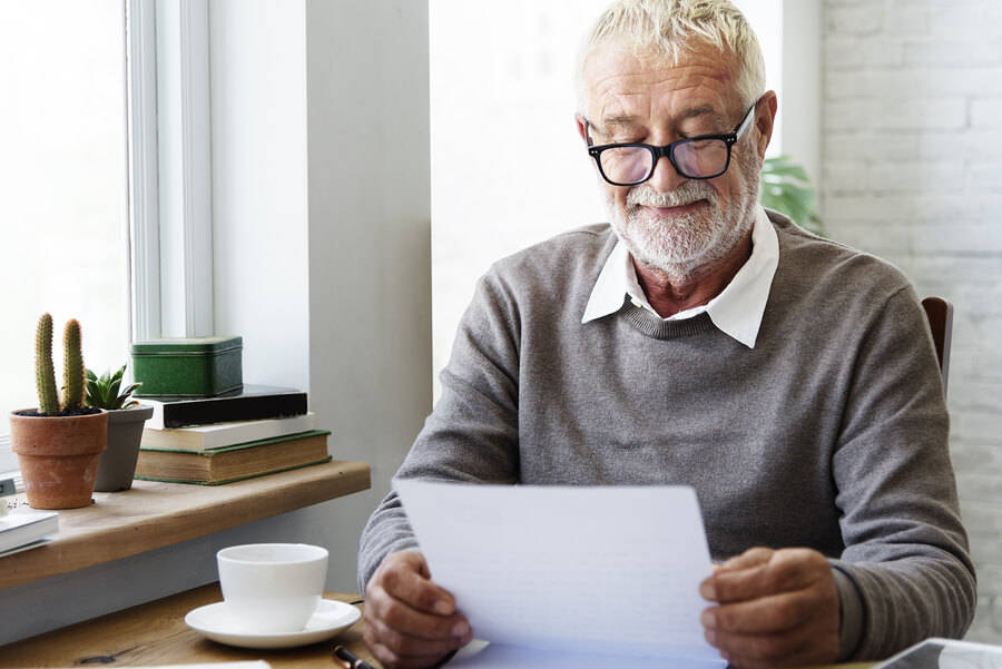 Man reading a letter