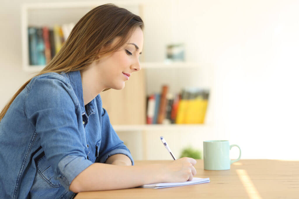 Woman writing a letter