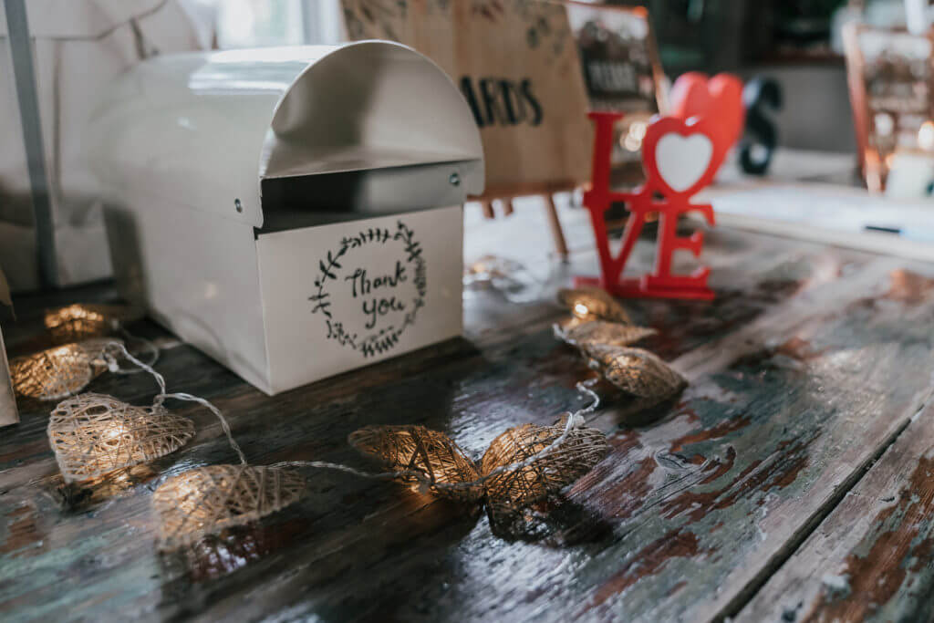 Wedding postbox for greeting cards