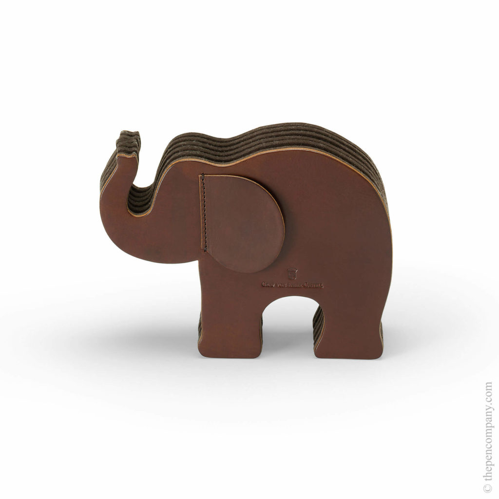 Graf von Faber-Castell's Little Giants elephant pen holder in Dark Brown