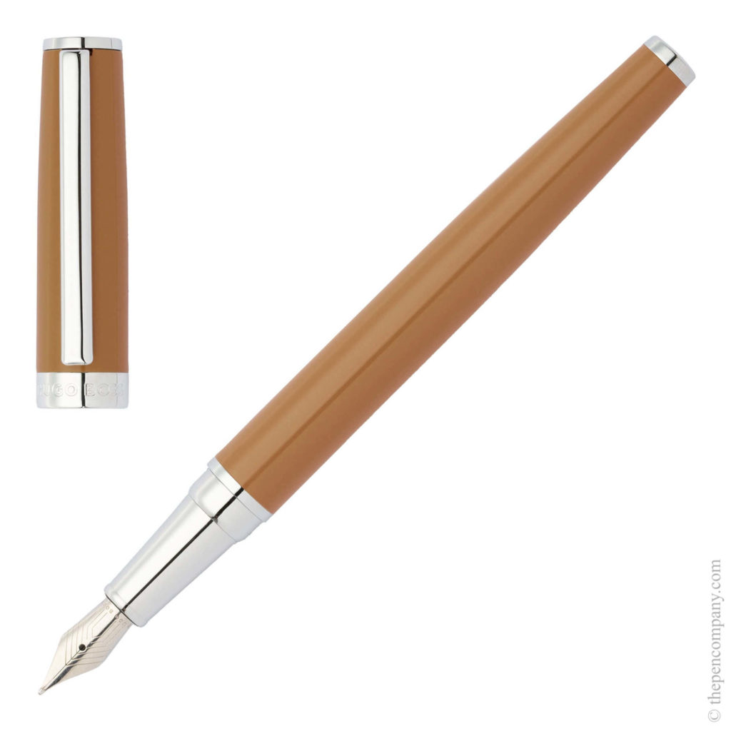 The Hugo Boss Gear Icon fountain pen in Camel