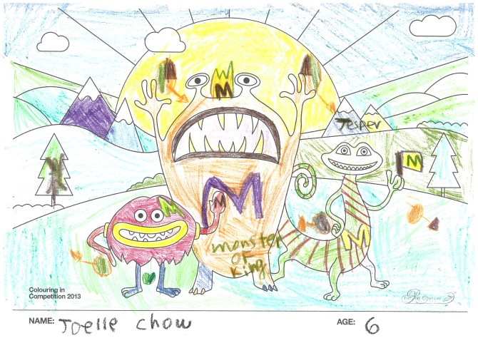 Joelle Chow – Age 6 – Colouring-in Competition Entry