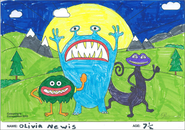 Olivia Newis – Age 7 1/2 – Colouring-in Competition Entry